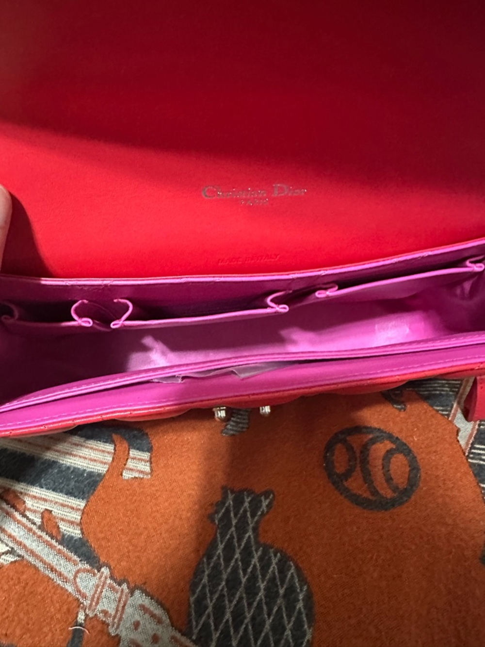 LIKE NEW - Miss Dior Cannage Red Shoulder Bag with Silver Hardware - NO CALLOUTS - Picture 10 of 15